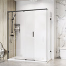 Roman Liberty 8 Recessed Sliding Shower Door For Corner - 8mm Glass - 1700mm Wide - Right Handed - Black KT1D17RCB