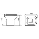 Modern Back To Wall Trim Square Wash Down Toilet Pan With Soft Close Seat POT473TR