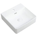 Essential Rectangular Countertop Basin Bathroom Sink White With Overflow And Tap Hole