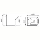 Modern Back To Wall Pure Square Wash Down Toilet Pan With Soft Close Seat POT266PU
