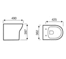 Modern Back To Wall Project Round Wash Down Toilet Pan With Soft Close Seat POT873PR + POT870PR