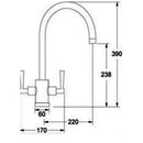 JTP Newbury Modern Kitchen Sink Mixer Tap With Swivel Spout - Matt Black