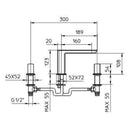 JTP Mis 3 Hole Deck Mounted Bath Filler Tap - Chrome