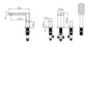 JTP Mis 4 Hole Deck Mounted Bath Shower Mixer Tap - Chrome