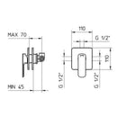 JTP Mis Single Lever Concealed Manual Shower Valve - Chrome