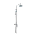 JTP Florence Shower Pole with Overhead Shower and Hand Shower Bath Spout - Chrome