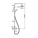 JTP Florence Shower Pole with Overhead Shower and Hand Shower Bath Spout - Chrome
