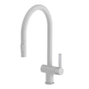 JTP Vos Modern Kitchen Sink Mixer Single Lever Tap Pull Out Spout - Matt White