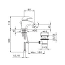 JTP Novo Single Lever Basin Mixer Tap With pop-up waste - Chrome