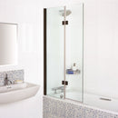 Roman Innov8 Left Handed Inward Hinged Bath Screen - 1500mm x 900mm - 8mm Glass - Matt Black