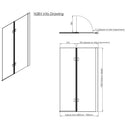 Roman Innov8 Left Handed Inward Hinged Bath Screen - 1500x900mm - 8mm Glass - Matt Black N2BV13BL