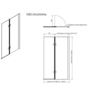 Roman Innov8 Left Handed Inward Hinged Bath Screen - 1500x900mm - 8mm Glass - Polished Chrome N2BV13SL
