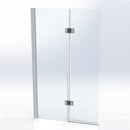 Roman Innov8 Right Handed Inward Hinged Bath Screen - 1500x900mm - 8mm Glass - Polished Chrome N2BV13SR