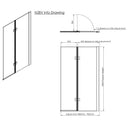 Roman Innov8 Right Handed Inward Hinged Bath Screen - 1500x900mm - 8mm Glass - Polished Chrome N2BV13SR