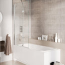 Roman Innov8 Left Handed Outward Hinged Bath Screen - 1500mm x 910mm - 8mm Glass - Polished Chrome