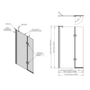 Roman Innov8 Left Handed Outward Hinged Bath Screen - 1500x910mm - 8mm Glass - Polished Chrome N2BV213SL