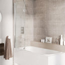 Roman Innov8 Right Handed Outward Hinged Bath Screen - 1500mm x 910mm - 8mm Glass - Polished Chrome