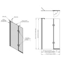 Roman Innov8 Right Handed Outward Hinged Bath Screen - 1500x910mm - 8mm Glass - Polished Chrome N2BV213SR