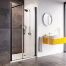Roman Innov8 Recessed Pivot Shower Door For Alcove - 1200mm Wide - Matt Black N2F1HD13B