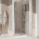 Roman Innov8 Framed Recessed Bi Fold Shower Door - 6mm Glass - 800mm Wide - Chrome N3V813S