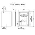 Tavistock Evade Illuminated 500x700mm Mirror With Heater LED Light EVM050