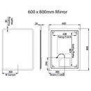Tavistock Beta Illuminated 600x800mm Mirror With Multi Touch Control Heater & Infrared Sensor BTM060