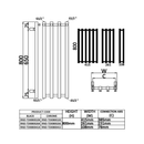 Reina Todi Designer Heated Towel Rail - 800mm x 108mm - Chrome