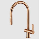 JTP Vos Modern Kitchen Sink Mixer Tap Pull Out Spout Single Lever - Rose Gold