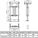 Reina Alicia Horizontal Traditional Heated Towel Rail - 960mm x 495mm - White