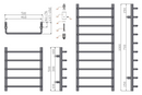 Reina Aliano Vertical Designer Heated Towel Rail - 1000x500mm - Chrome RND-ALN5100
