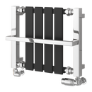 Reina Ashen Designer Towel Radiator - 400mm x 490mm - Black RND-ASH040049K