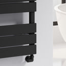 Reina Avola Flat Panel Heated Towel Rail - 823x500mm - Black RND-AVL082K