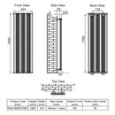Reina Bonera Vertical Designer Radiator - 1800x324mm - White RND-BNR3218W