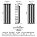 Reina Bonera Vertical Designer Radiator - 1800x456mm - Anthracite RND-BNR4518A