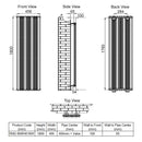 Reina Bonera Vertical Designer Radiator - 1800x456mm - White RND-BNR4518W