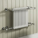 Reina Camden Horizontal Traditional Heated Towel Rail - 493mm x 743mm - White