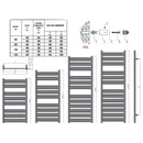 Reina Carpi Vertical Designer Heated Towel Rail - 800x300mm - Chrome RND-CRP3080