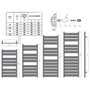 Reina Carpi Vertical Designer Heated Towel Rail - 800mm x 400mm - Chrome