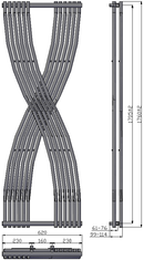 Reina Dimaro Vertical Designer Radiator - 1760mm x 620mm - Anthracite