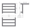 Reina Elvina Horizontal Designer Heated Towel Rail - 350x500mm - Chrome RND-EV503