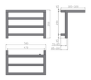 Reina Elvina Horizontal Designer Heated Towel Rail - 350mm x 500mm - Chrome