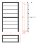 Reina Elvina 2 Designer Heated Towel Rail - 1000mm x 500mm - Chrome