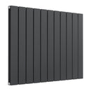 Reina Flat Panel Double Horizontal Designer Radiator - 600x810mm - Anthracite RND-FL11AD