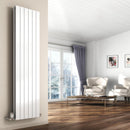 Reina Flat Panel Double Vertical Designer Radiator - 1600mm x 440mm - White
