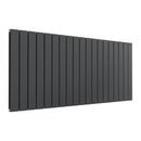 Reina Flat Panel Double Horizontal Designer Radiator - 600x1402mm - Anthracite RND-FL19AD