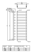 Reina Flora Designer Heated Towel Rail - 1200mm x 500mm - Brushed Brass