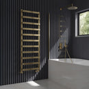 Reina Flora Designer Heated Towel Rail - 1500mm x 500mm - Brushed Brass