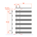 Reina Florina Designer Heated Towel Rail - 1235mm x 500mm - Chrome