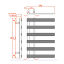 Reina Florina Designer Heated Towel Rail - 1235x500mm - Brushed Brass RND-FR512R