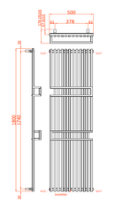 Reina Grande Vertical Designer Radiator - 1800mm x 500mm - Anthracite